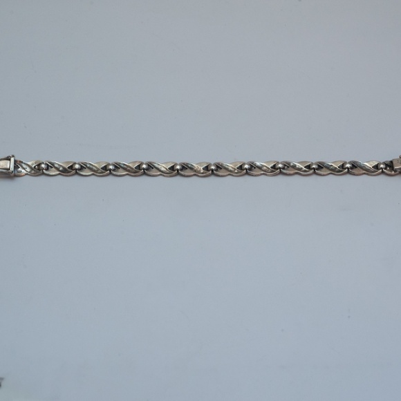 Vintage Sterling Silver and Marcasite Link Bracelet 7.5" - Picture 5 of 7